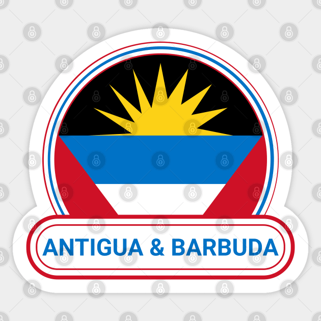 Antigua and Barbuda Country Badge - Antigua and Barbuda Flag Sticker by Yesteeyear